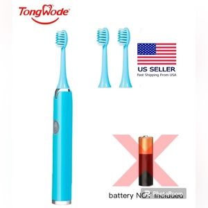 Tongwode Adult Blue Classic Electric Toothbrush Adult 3-gear Mode Battery Operat